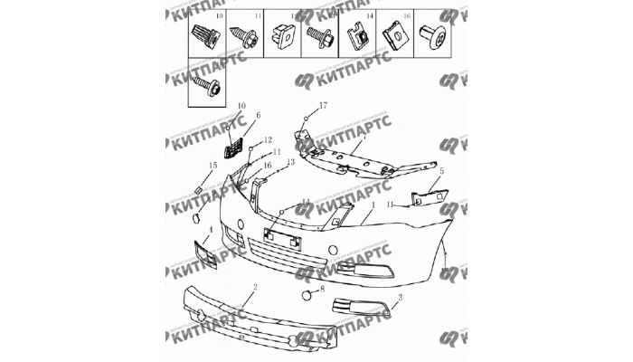 Бампер передний (седан) Geely Emgrand (EC7)